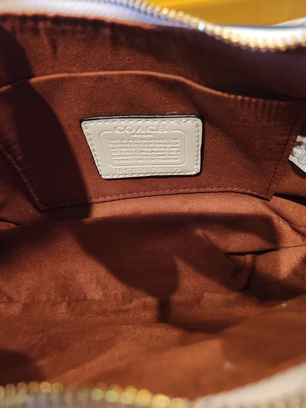 Coach Teri Should Bag-Off-White Leather Shoulder Bag with Light Gold Hardware - Picture 6 of 6